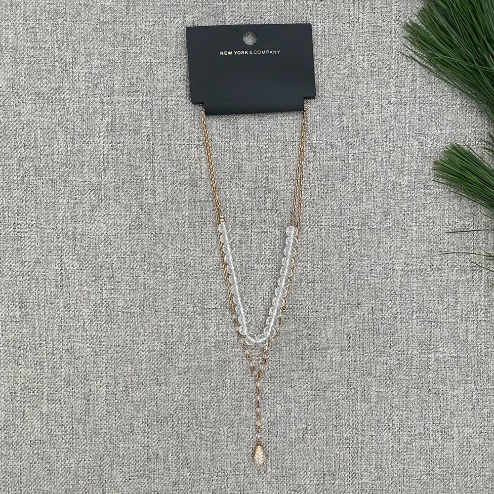 New York & Company Two Chain Link Beaded Women’s Necklace✨